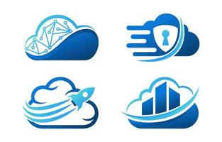 conjunto de logotipos de nubes vector