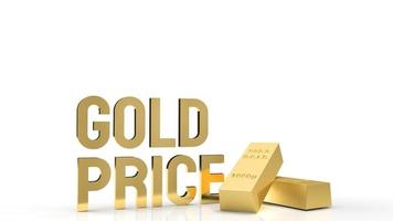 gold price word and gold bar for gold market content 3d rendering photo