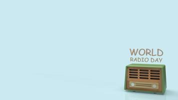 la radio retro para la representación 3d del contenido del día mundial de la radio. foto