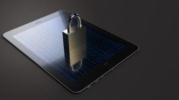 Table and master key 3d rendering for security technology  concept. photo