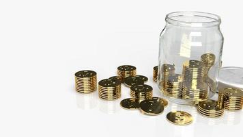 Glass jars with coins for saving content 3d rendering photo