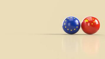 The Chinese  and  European union ball image 3d rendering photo