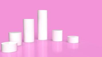 white Podium platform on pink background 3d rendering. photo