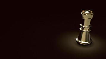 The gold chess in dark abstract image 3d rendering for business content photo