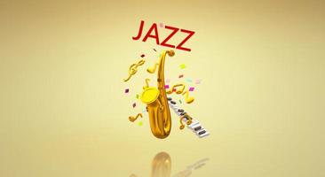 The 3d rendering saxophone jazz music festival content. photo