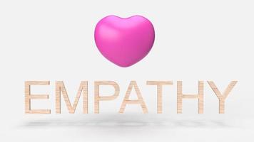 pink hearth and empathy wood text 3d rendering for background content. photo