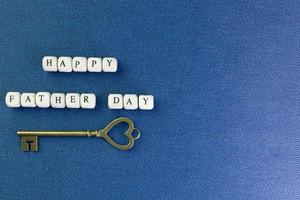 wooden text  for father day content close up image. photo