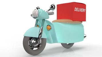 scooter delivery on white background 3d rendering. photo