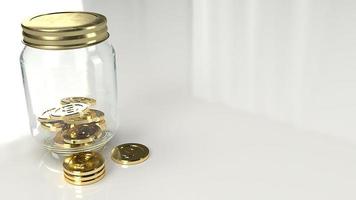 jar  and gold coins 3d rendering for business concept. photo