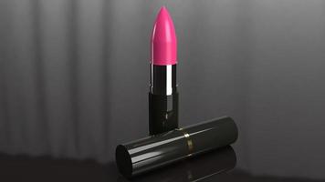 pink lipstick  3d rendering for cosmetics concept photo