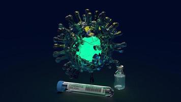 covid 19  virus microorganism  3d rendering   for medical content. photo