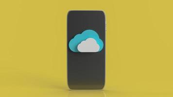 The cloud and smart phone for technology network content 3d rendering photo