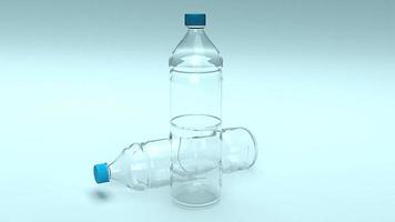 plastic bottle for eco concept 3d rendering. photo