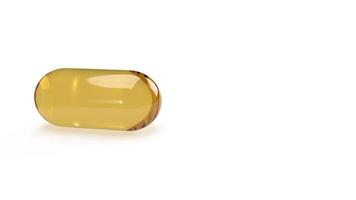oil capsule on white background for medical content 3d rendering. photo