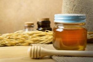 honey in jar top view image photo