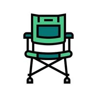 camp chair color icon vector illustration