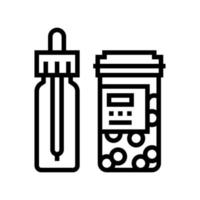 paquete de homeopatía vitamínica con ilustración de vector de icono de línea de pipeta