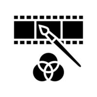 editor de video glifo icono vector ilustración