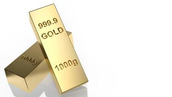 gold bar on white background 3d rendering photo