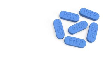 prep es una píldora de prevención del vih para la representación 3d del concepto médico. foto