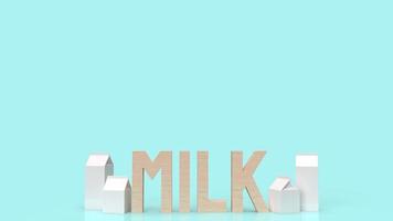milk text and box for food content 3d rendering. photo