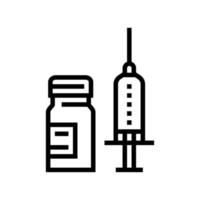 syringe anesthesia and ampoule line icon vector illustration