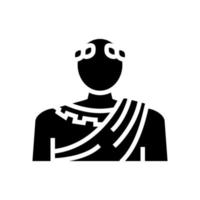 emperor ancient rome glyph icon vector illustration