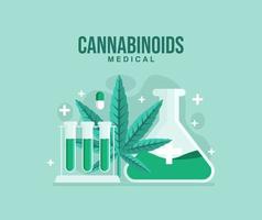 Cannabinoids illustration. Medical of cannabis flat illustration. Flat design style. Modern color of healthcare. Vector eps 10