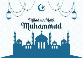 Celebration of Maulid Nabi Muhammad, Mawlid al nabi Muhammad, Mawlid Prophet Muhammad or Milad un Nabi Muhammad illustration. Fit for template banner, poster, backdrop, background. Vector eps 10.