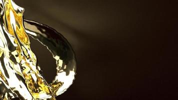 gold liquid on black  3d rendering for  abstract background. photo