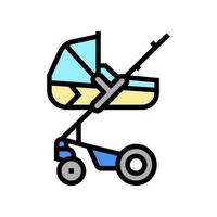 stroller carrycot baby color icon vector illustration