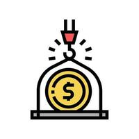 weight of money wealth color icon vector illustration