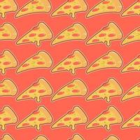 pizza slice with melting cheese seamless pattern background vector