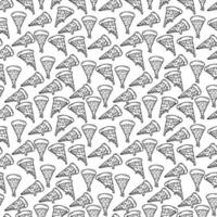 hand drawn doodle melting pizza slice seamless pattern background vector