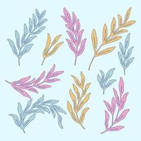 rustic pastel bright flower leaves with white glitter spot texture vector