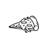 rebanada de pizza doodle dibujado a mano ilustración vector