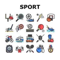 Sport Active Competitive Game Icons Set Vector