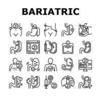 conjunto de iconos de colección de cirugía bariátrica vector