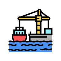 crane loader port machine color icon vector illustration
