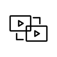 gluing video icon vector outline illustration