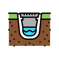 construction of drainage system color icon vector illustration