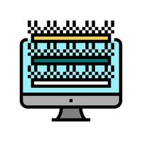 testing computer screen semiconductor manufacturing color icon vector illustration