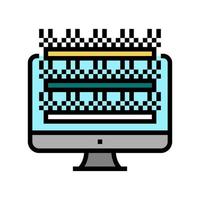 testing computer screen semiconductor manufacturing color icon vector illustration