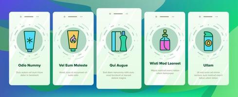 Lubricant Container Onboarding Icons Set Vector