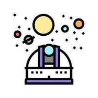 observatorio telescopio observando planetas color icono vector ilustración