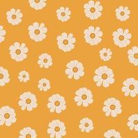 white flowers pattern vintage boho background vector