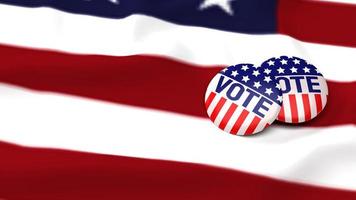American vote badge on flag for social content 3d rendering photo