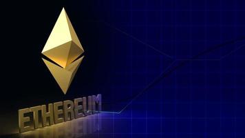 ethereum moneda símbolo cryptocurrency 3d renderizado foto