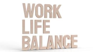 work life balance text  3d rendering. photo