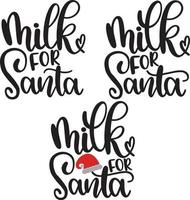 Milk For Santa Christmas Vector file